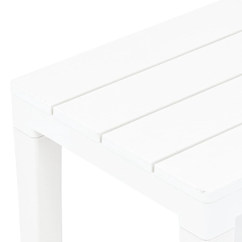 vidaXL Garden Bench | Set of 2 | White | Plastic | Medium | Lightweight