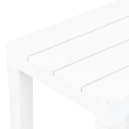 vidaXL Garden Bench | Set of 2 | White | Plastic | Medium | Lightweight