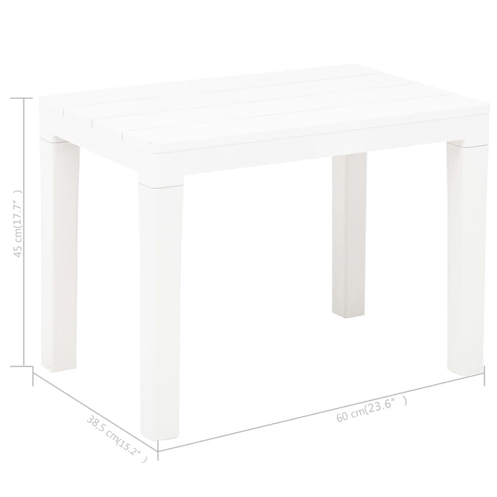 vidaXL Garden Bench | Set of 2 | White | Plastic | Medium | Lightweight