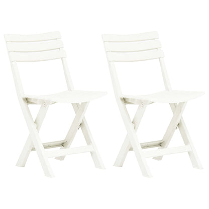 vidaXL Garden Chair | Set of 2 | White | Plastic | Standard | Foldable