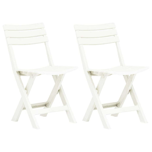 vidaXL Folding Chairs 2 pcs Plastic White