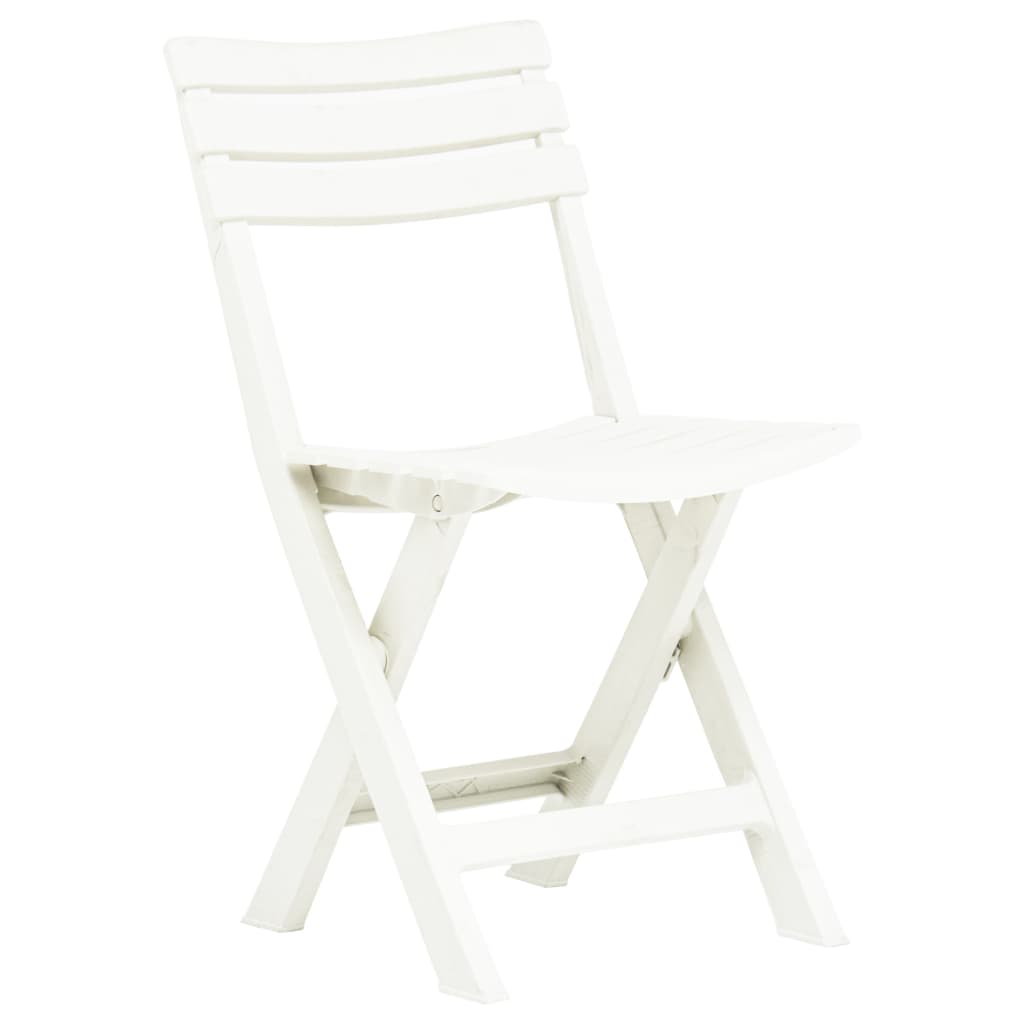 vidaXL Garden Chair | Set of 2 | White | Plastic | Standard | Foldable