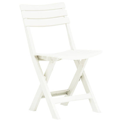 vidaXL Garden Chair | Set of 2 | White | Plastic | Standard | Foldable