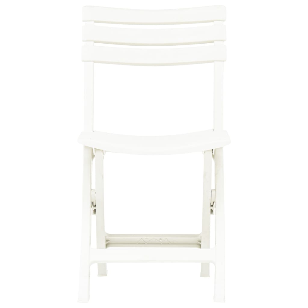 vidaXL Garden Chair | Set of 2 | White | Plastic | Standard | Foldable