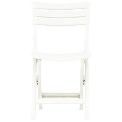 vidaXL Garden Chair | Set of 2 | White | Plastic | Standard | Foldable