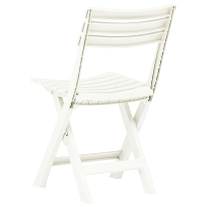 vidaXL Garden Chair | Set of 2 | White | Plastic | Standard | Foldable