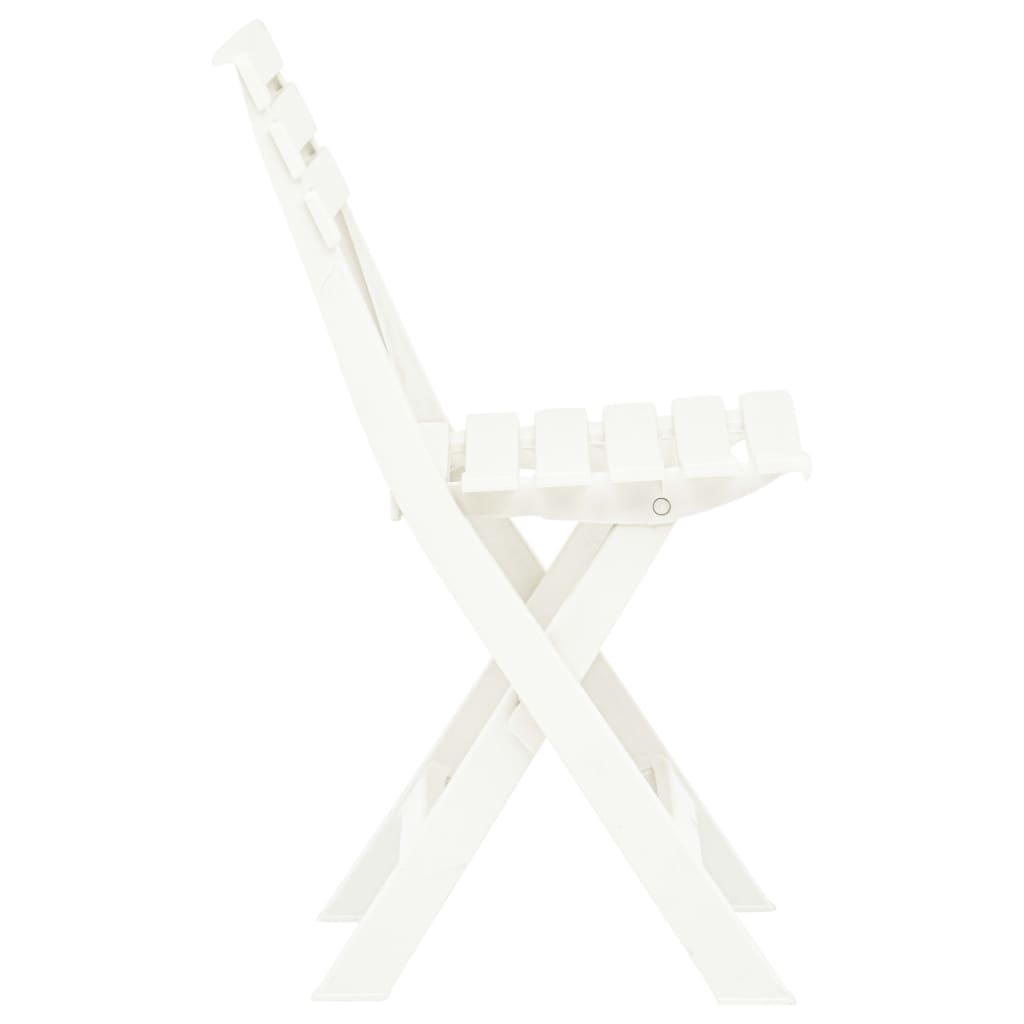 vidaXL Garden Chair | Set of 2 | White | Plastic | Standard | Foldable