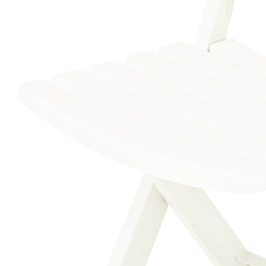 vidaXL Garden Chair | Set of 2 | White | Plastic | Standard | Foldable