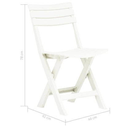 vidaXL Garden Chair | Set of 2 | White | Plastic | Standard | Foldable