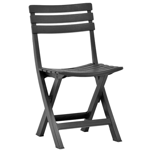 vidaXL Folding Chairs 2 pcs Plastic Anthracite