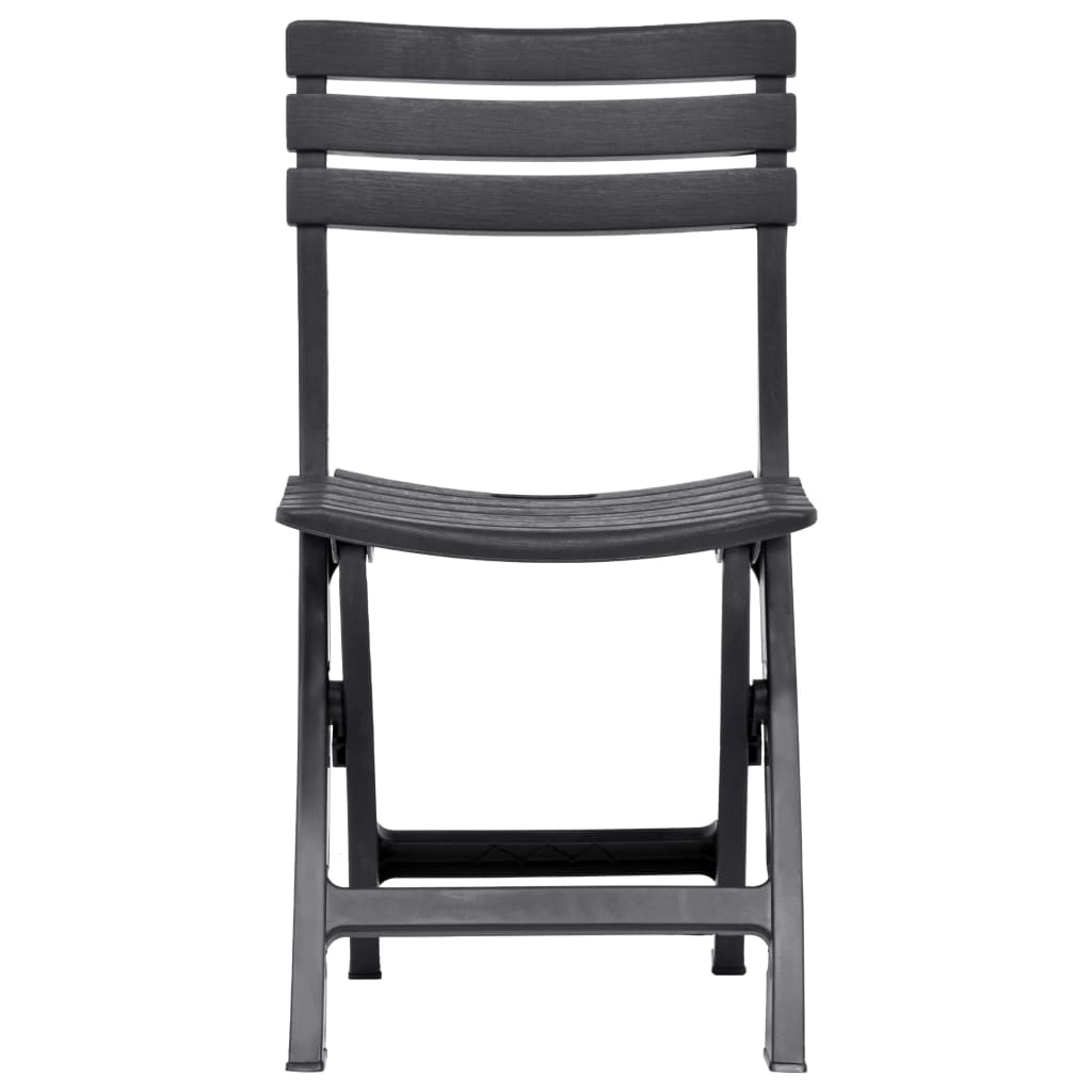 vidaXL Folding Garden Chairs 2 pcs Plastic Anthracite