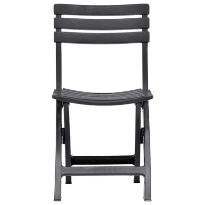 vidaXL Folding Garden Chairs 2 pcs Plastic Anthracite
