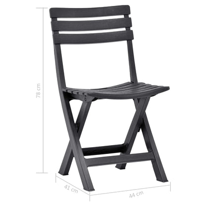 vidaXL Folding Garden Chairs 2 pcs Plastic Anthracite