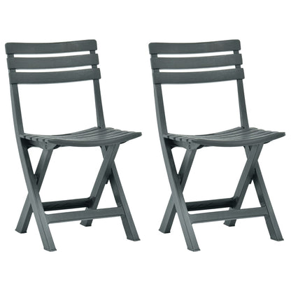 vidaXL Garden Chair | Set of 2 | Green | Plastic | Standard | Collapsible