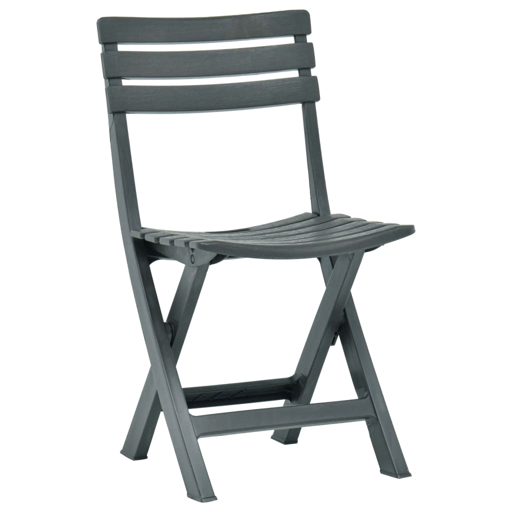 vidaXL Garden Chair | Set of 2 | Green | Plastic | Standard | Collapsible