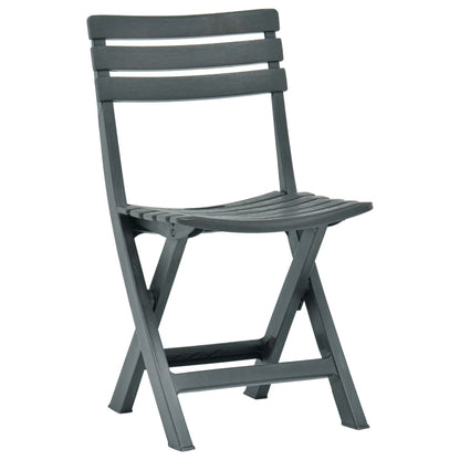 vidaXL Garden Chair | Set of 2 | Green | Plastic | Standard | Collapsible