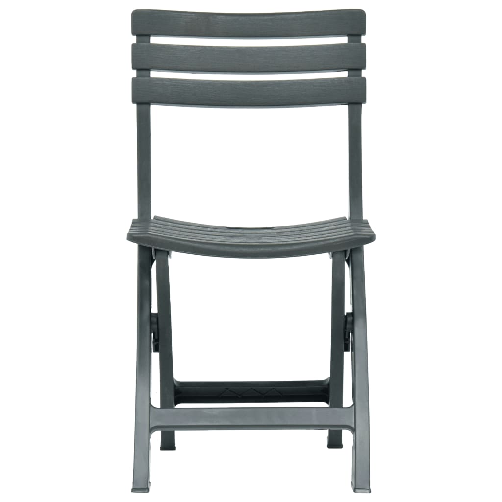 vidaXL Garden Chair | Set of 2 | Green | Plastic | Standard | Collapsible