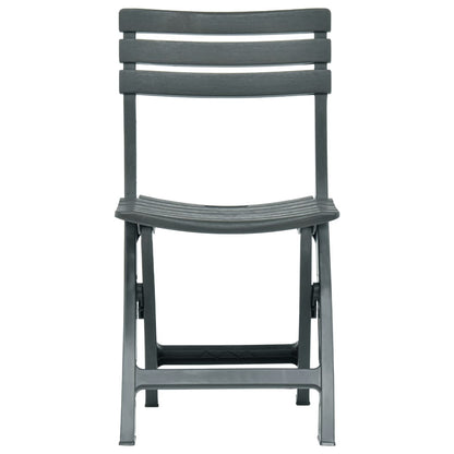 vidaXL Garden Chair | Set of 2 | Green | Plastic | Standard | Collapsible