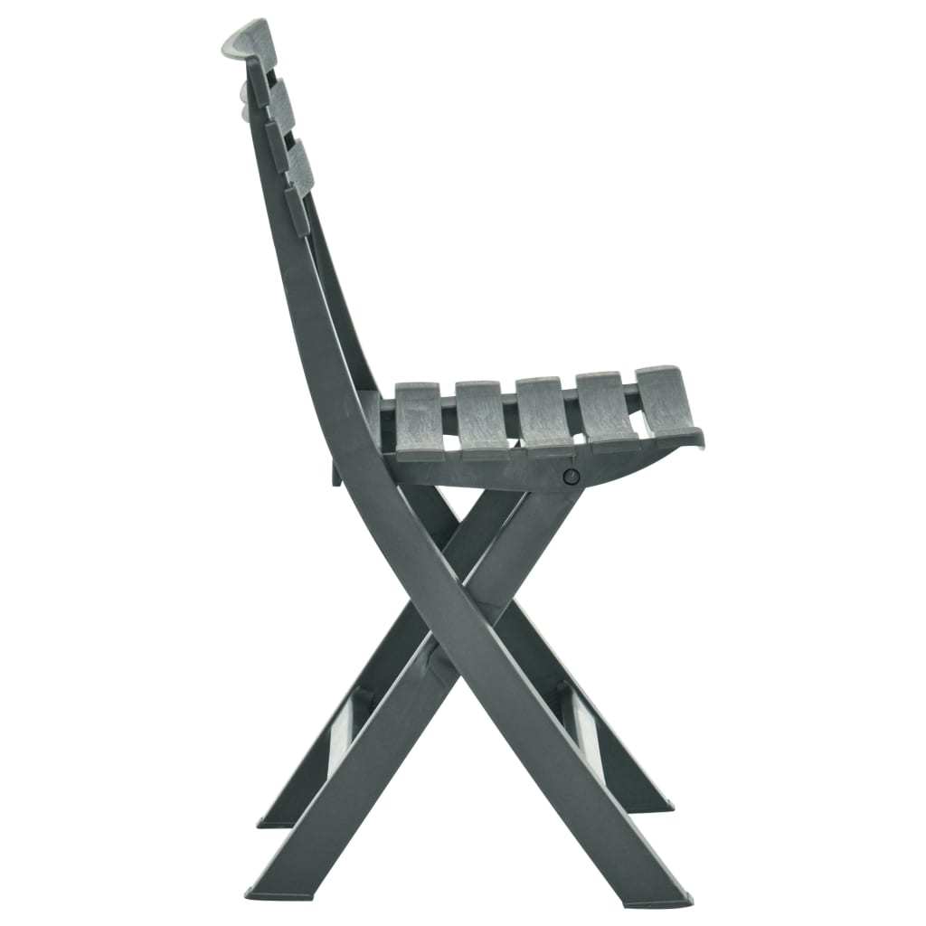 vidaXL Garden Chair | Set of 2 | Green | Plastic | Standard | Collapsible
