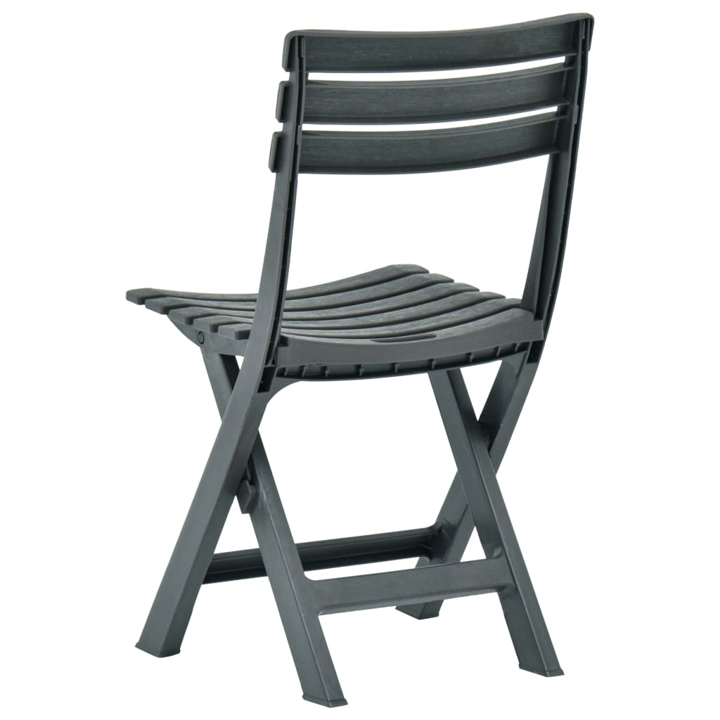 vidaXL Garden Chair | Set of 2 | Green | Plastic | Standard | Collapsible