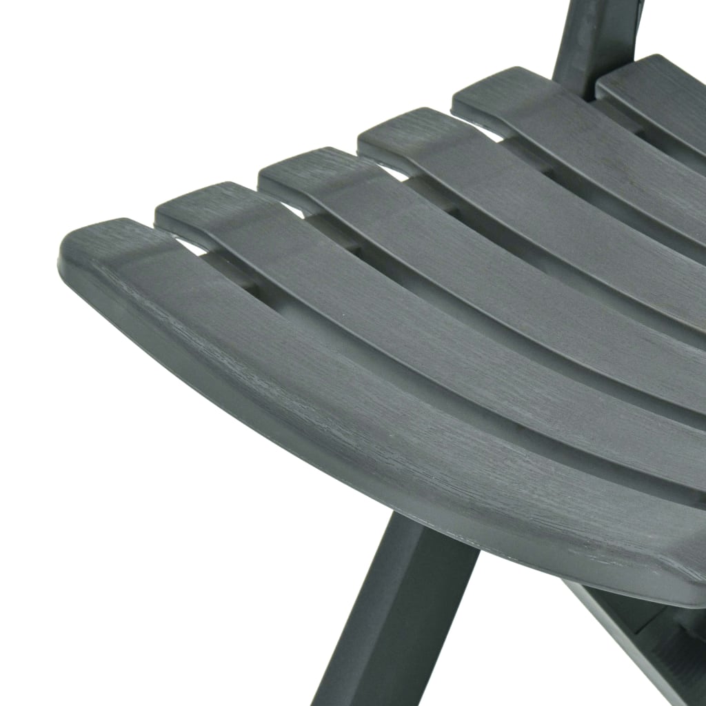 vidaXL Garden Chair | Set of 2 | Green | Plastic | Standard | Collapsible
