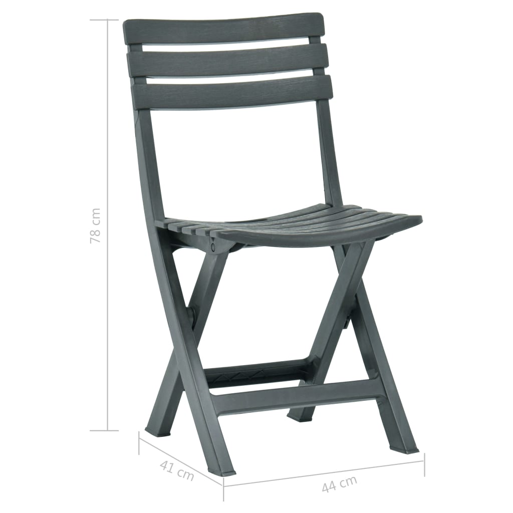 vidaXL Garden Chair | Set of 2 | Green | Plastic | Standard | Collapsible