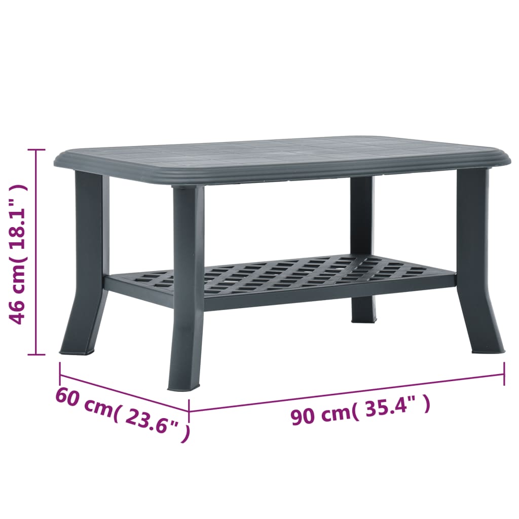 vidaXL Coffee Table Green 90x60x46 cm Plastic