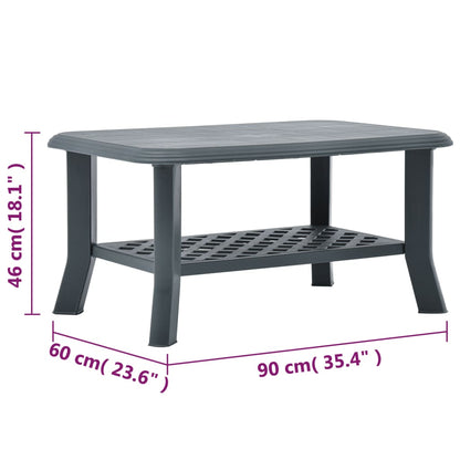 vidaXL Coffee Table Green 90x60x46 cm Plastic