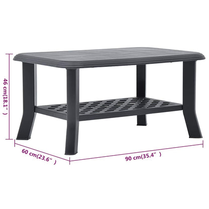 48795 vidaXL Coffee Table Anthracite 90x60x46 cm Plastic