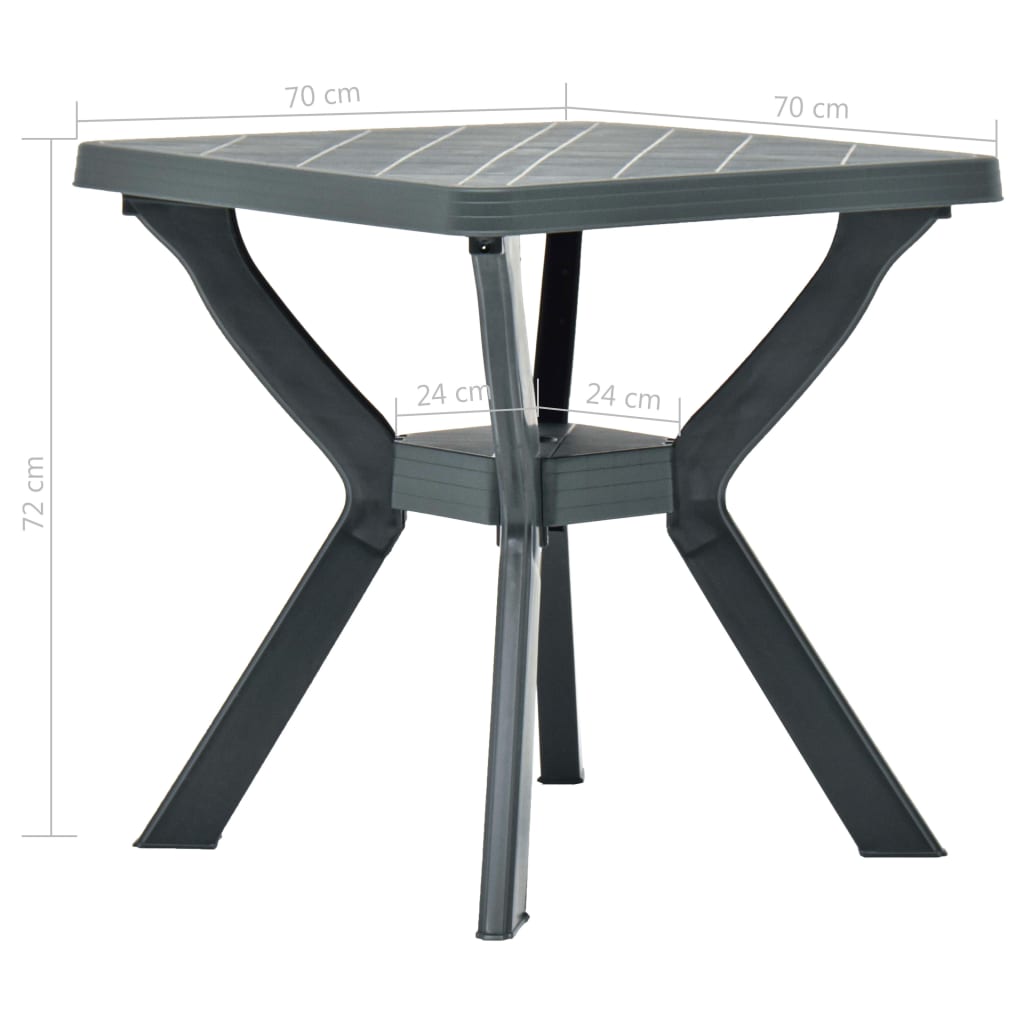vidaXL Bistro Table Green 70x70x72 cm Plastic