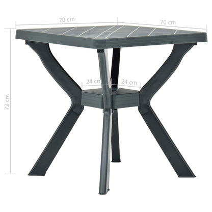 vidaXL Bistro Table Green 70x70x72 cm Plastic