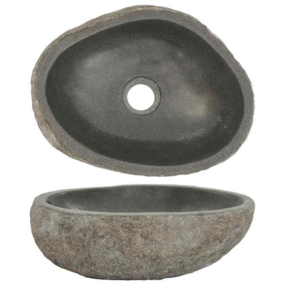 146212 vidaXL Basin River Stone Oval (29-38)x(24-31) cm