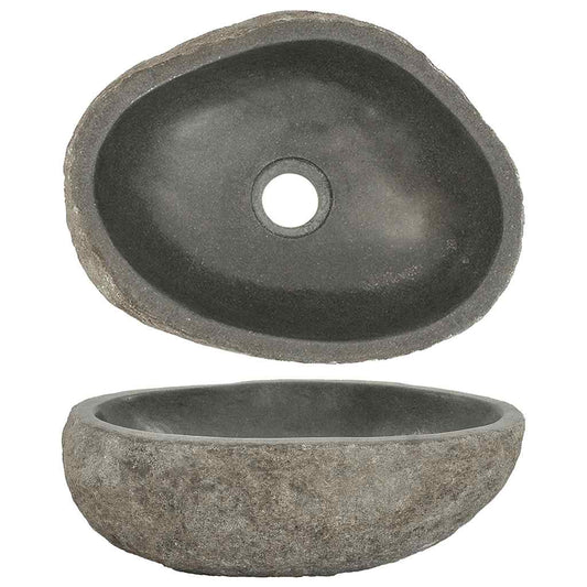 146212 vidaXL Basin River Stone Oval (29-38)x(24-31) cm