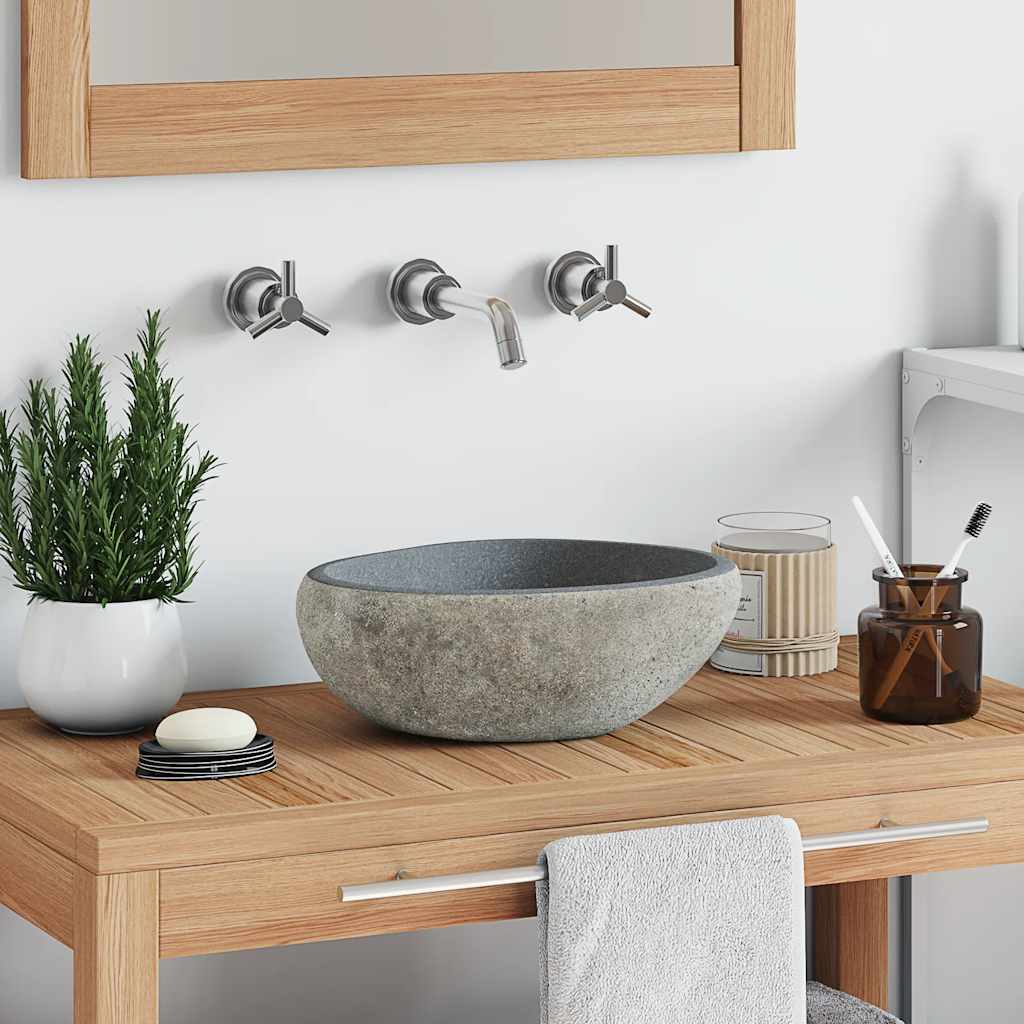 146212 vidaXL Basin River Stone Oval (29-38)x(24-31) cm
