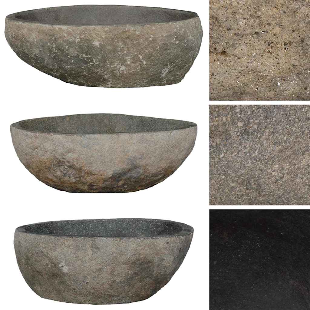 146212 vidaXL Basin River Stone Oval (29-38)x(24-31) cm
