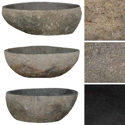 146212 vidaXL Basin River Stone Oval (29-38)x(24-31) cm