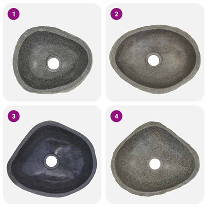 146212 vidaXL Basin River Stone Oval (29-38)x(24-31) cm