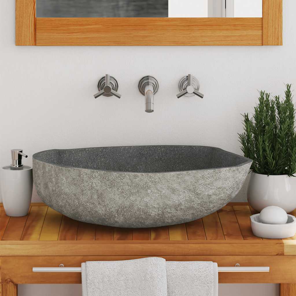 vidaXL Basin River Stone Oval (45-53)x(34-41) cm