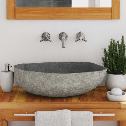 vidaXL Basin River Stone Oval (45-53)x(34-41) cm