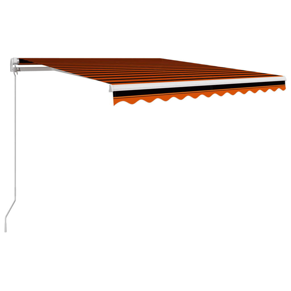 vidaXL Retractable Awning | Orange and Brown | Powder coated aluminium