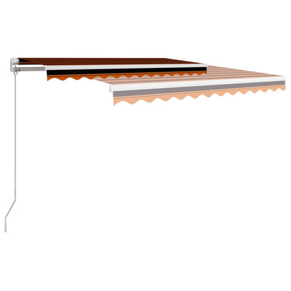 vidaXL Retractable Awning | Orange and Brown | Powder coated aluminium