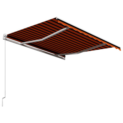 vidaXL Retractable Awning | Orange and Brown | Powder coated aluminium