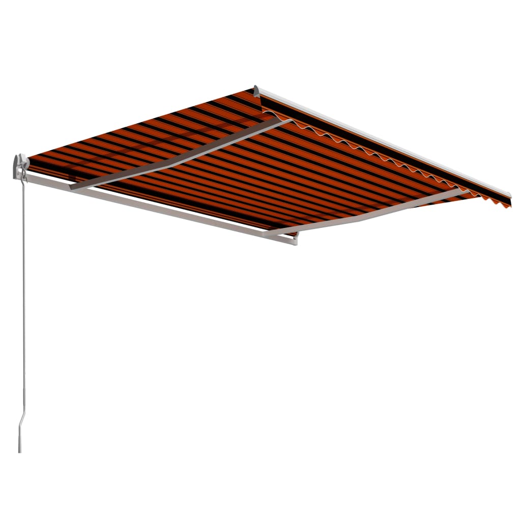 vidaXL Manual Retractable Awning 400x300 cm Orange and Brown