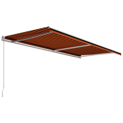vidaXL Retractable Awning | Orange and Brown