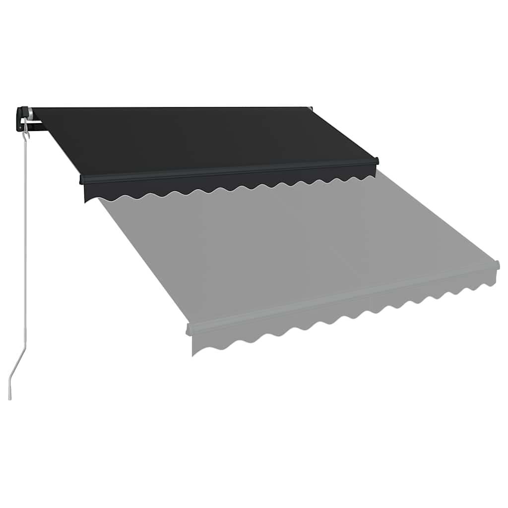 vidaXL Manual Retractable Awning with LED 350x250 cm Anthracite