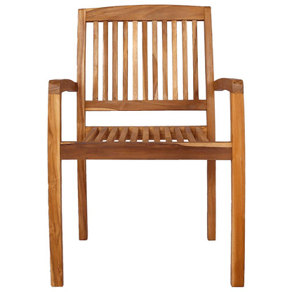 vidaXL Stacking Garden Dining Chairs 2 pcs Solid Teak Wood