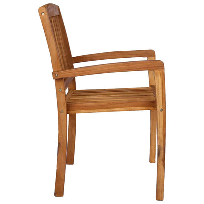 49387 vidaXL Stacking Garden Dining Chairs 2 pcs Solid Teak Wood