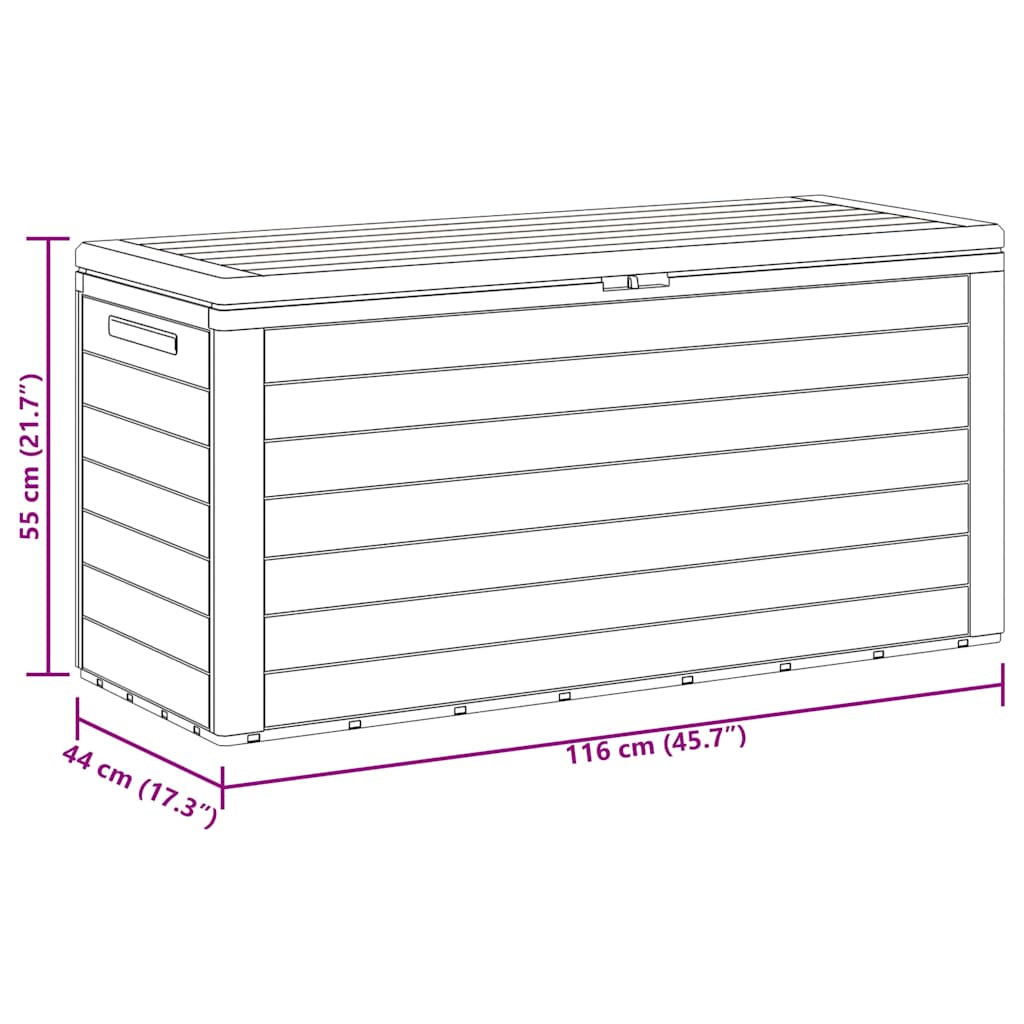 vidaXL Garden Storage Box Brown 116x44x55 cm