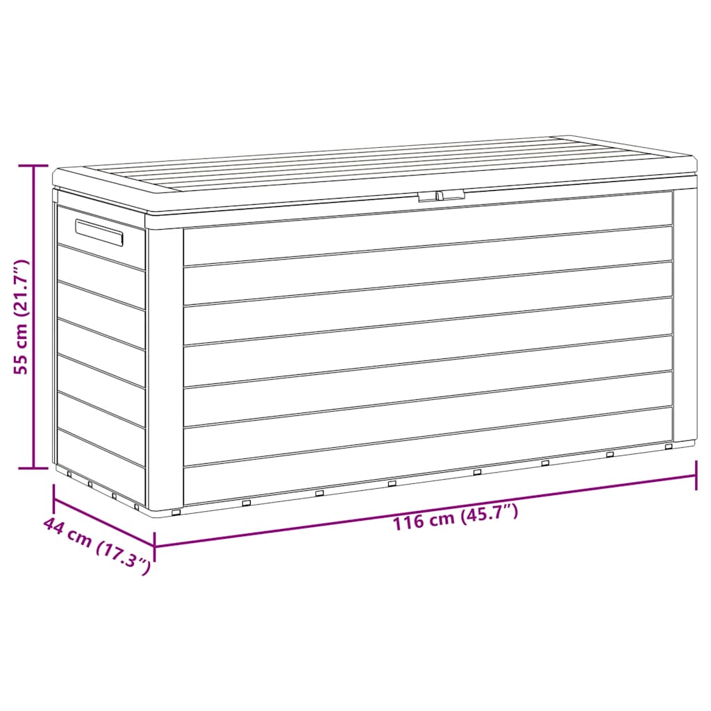 vidaXL Garden Storage Box Anthracite 116x44x55 cm