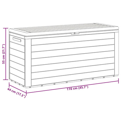 vidaXL Garden Storage Box Anthracite 116x44x55 cm